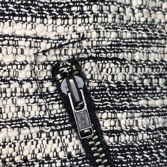 LOFT tweed cream and black knee length straight pencil skirt size 2 - Picture 2 of 5